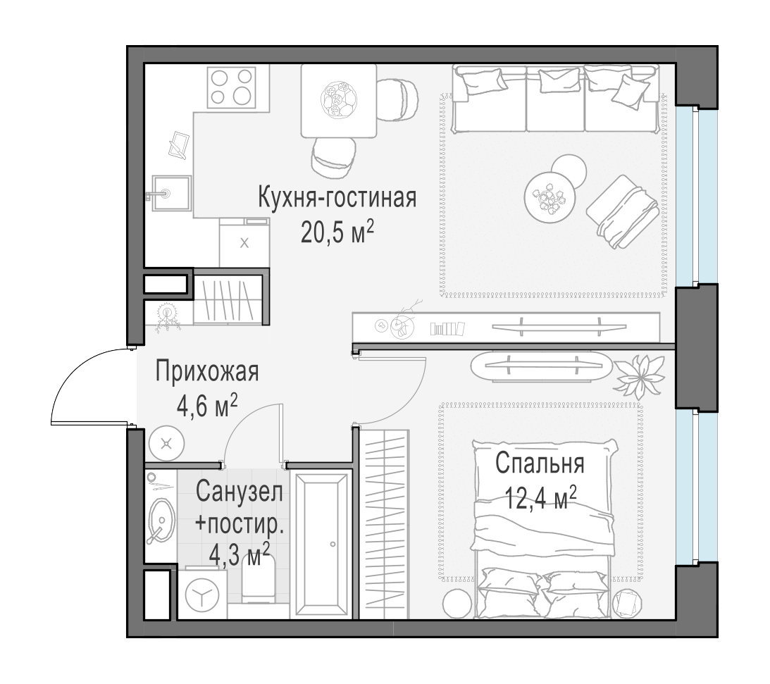 41.4 м²