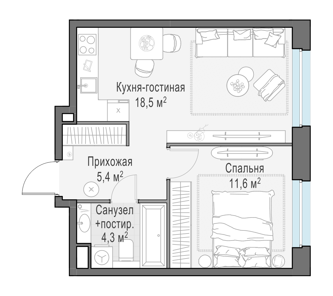 39.7 м²