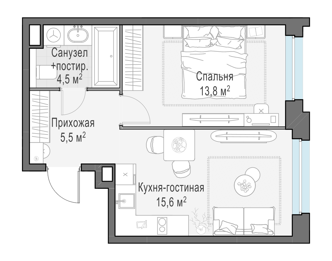 39.4 м²