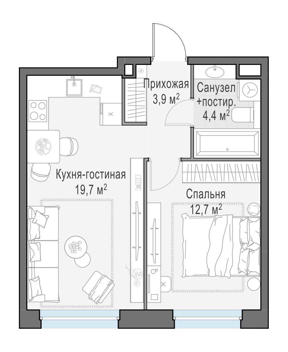 40.6 м²