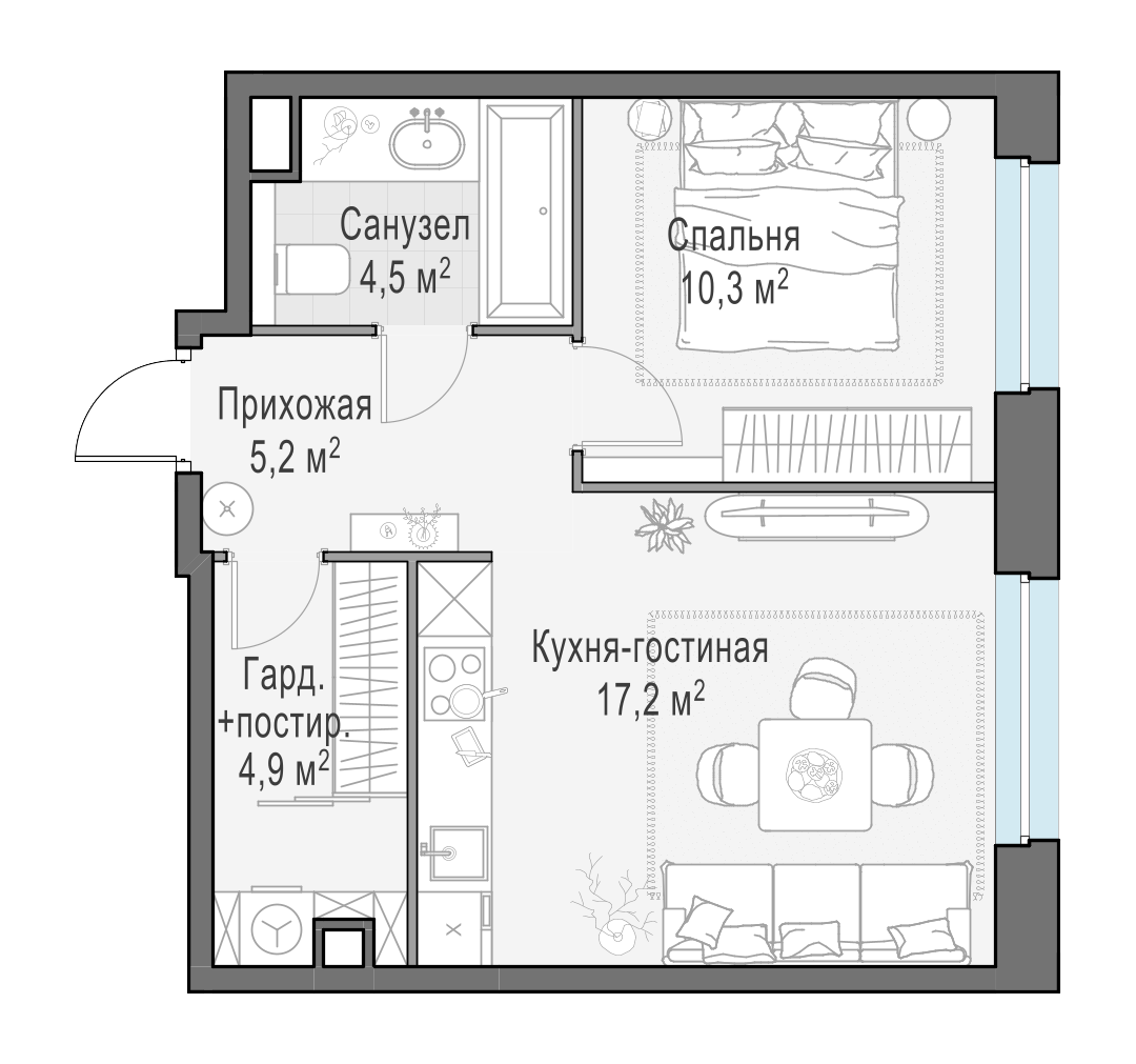 42 м²