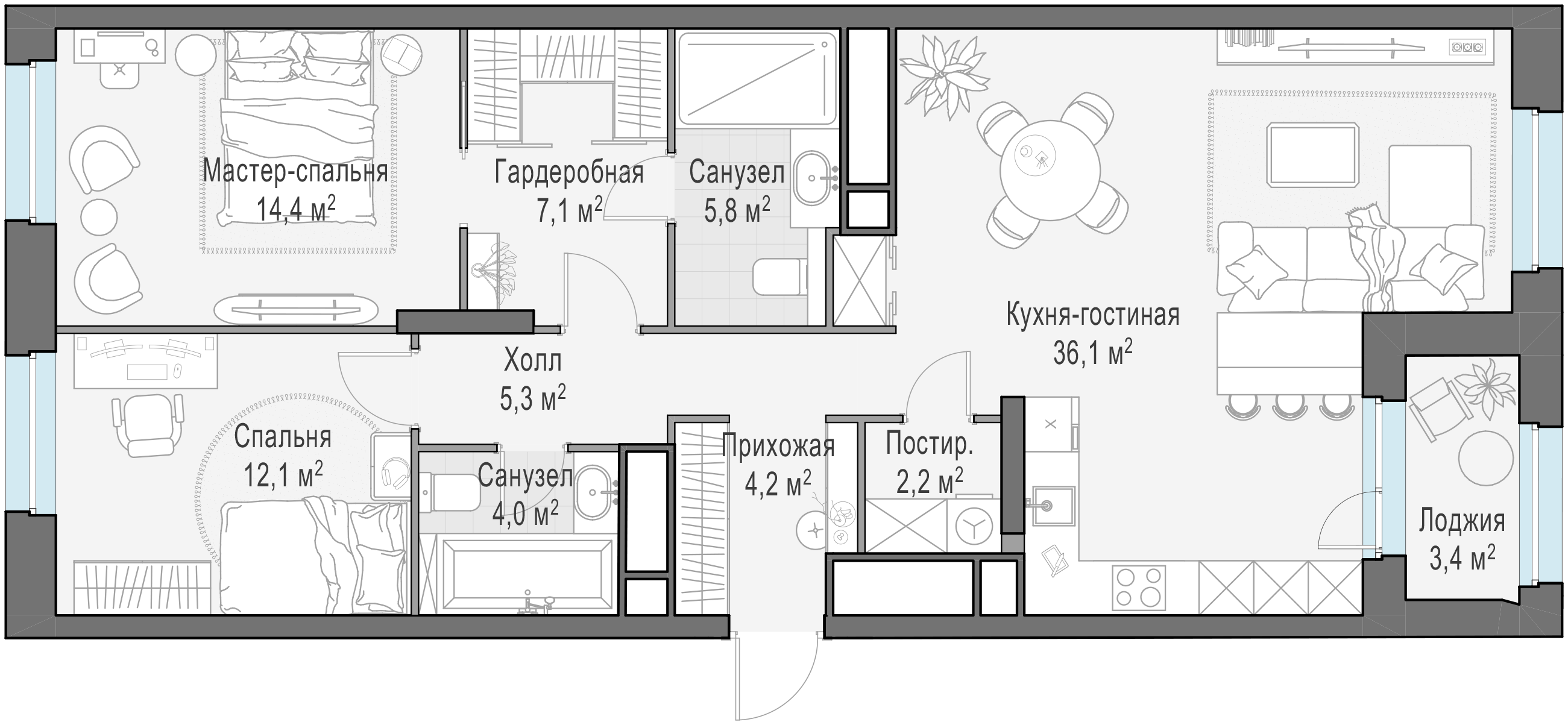 93.3 м²