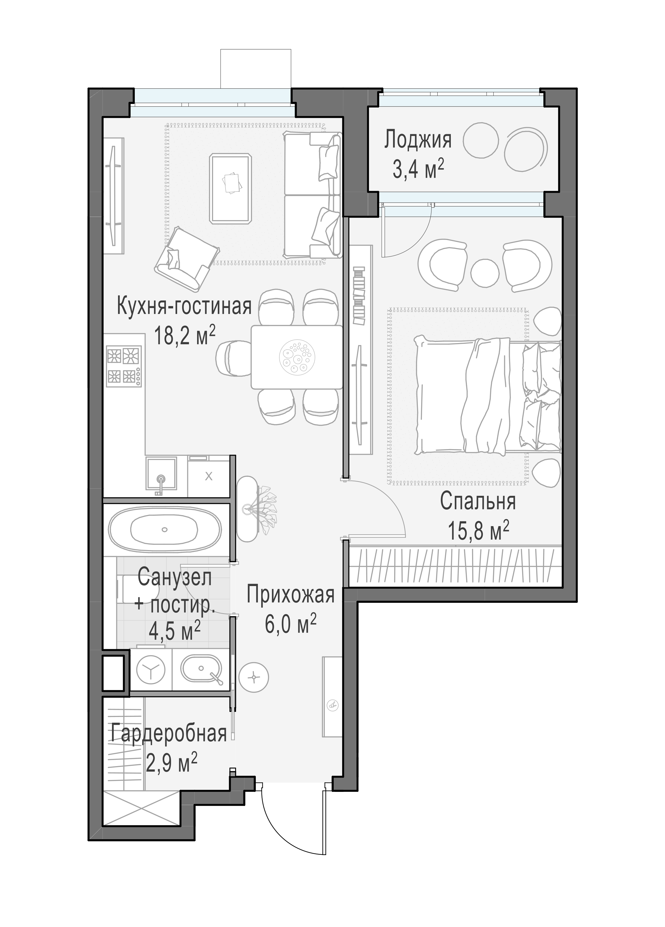 49.1 м²