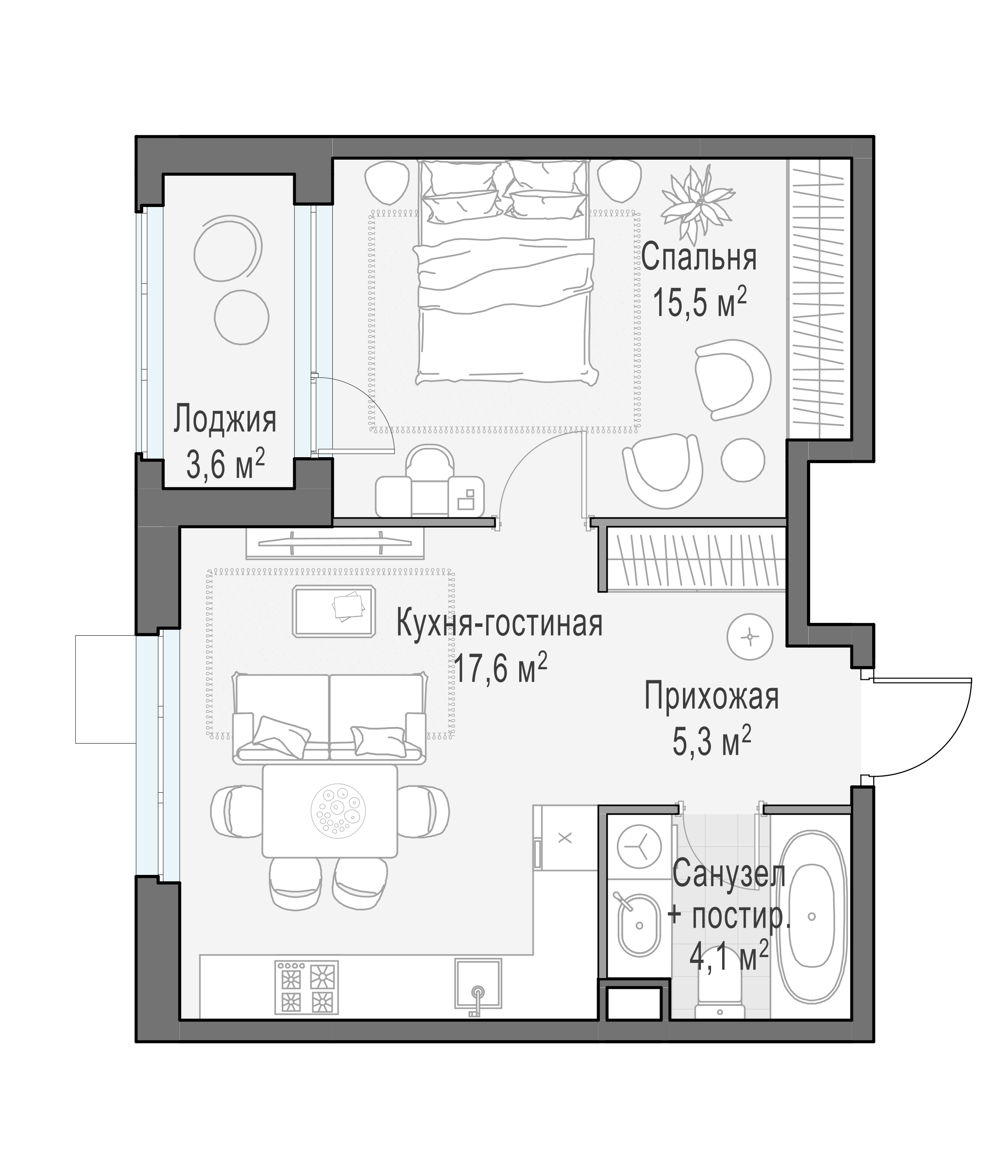 44.1 м²
