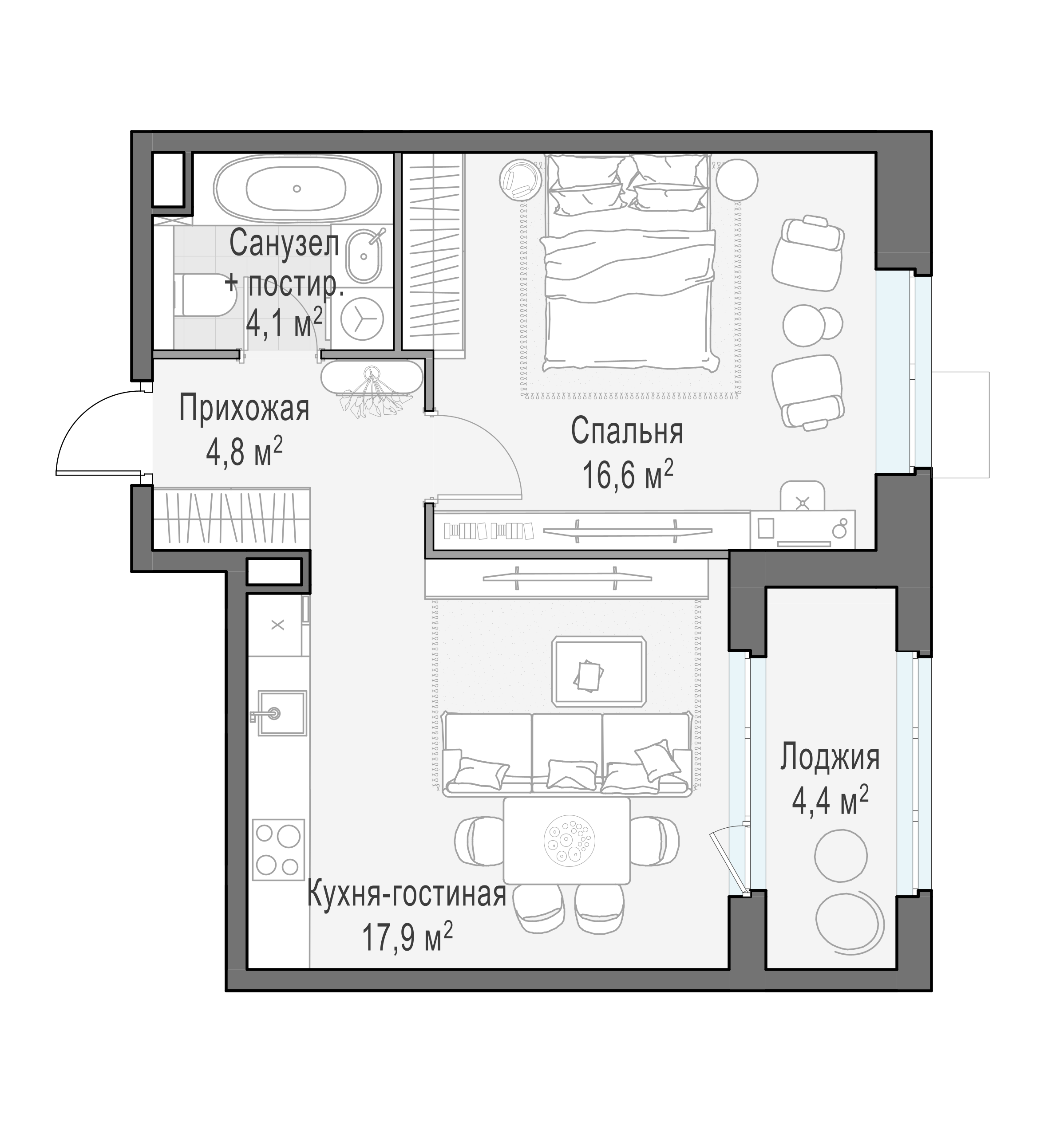 46.1 м²