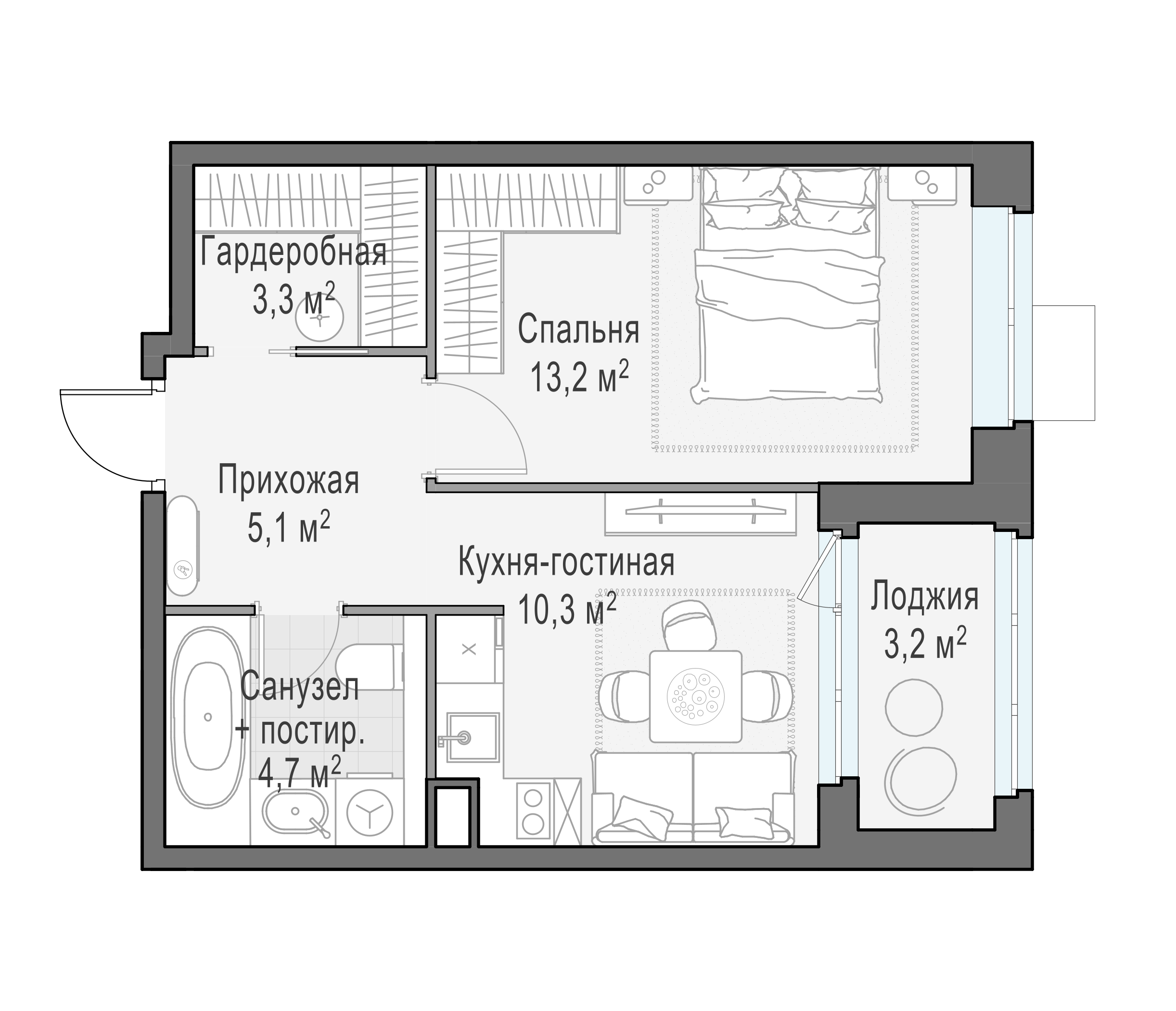 38.3 м²