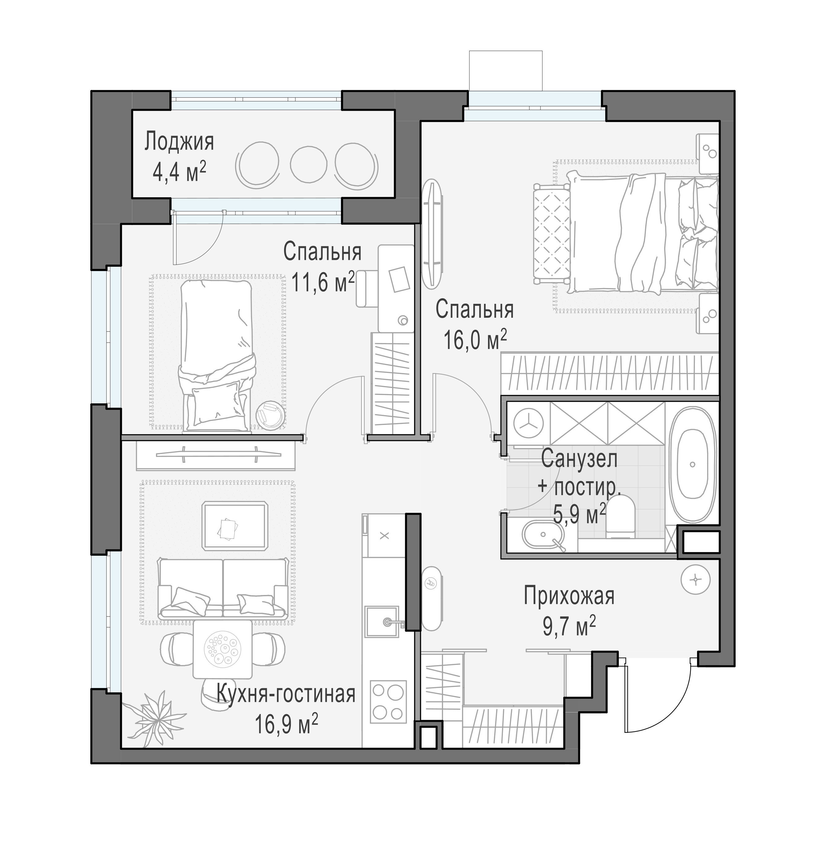 62.4 м²