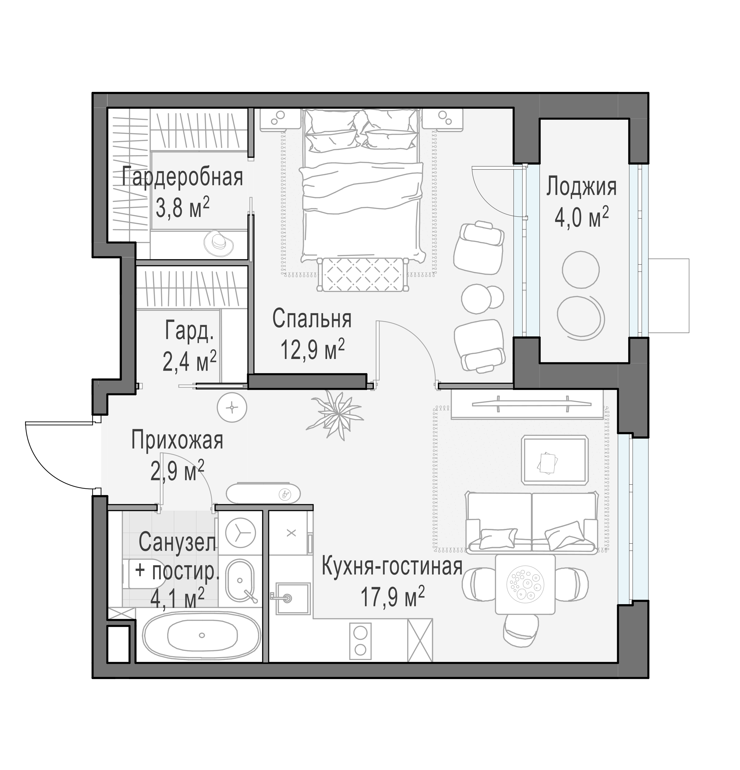 46 м²