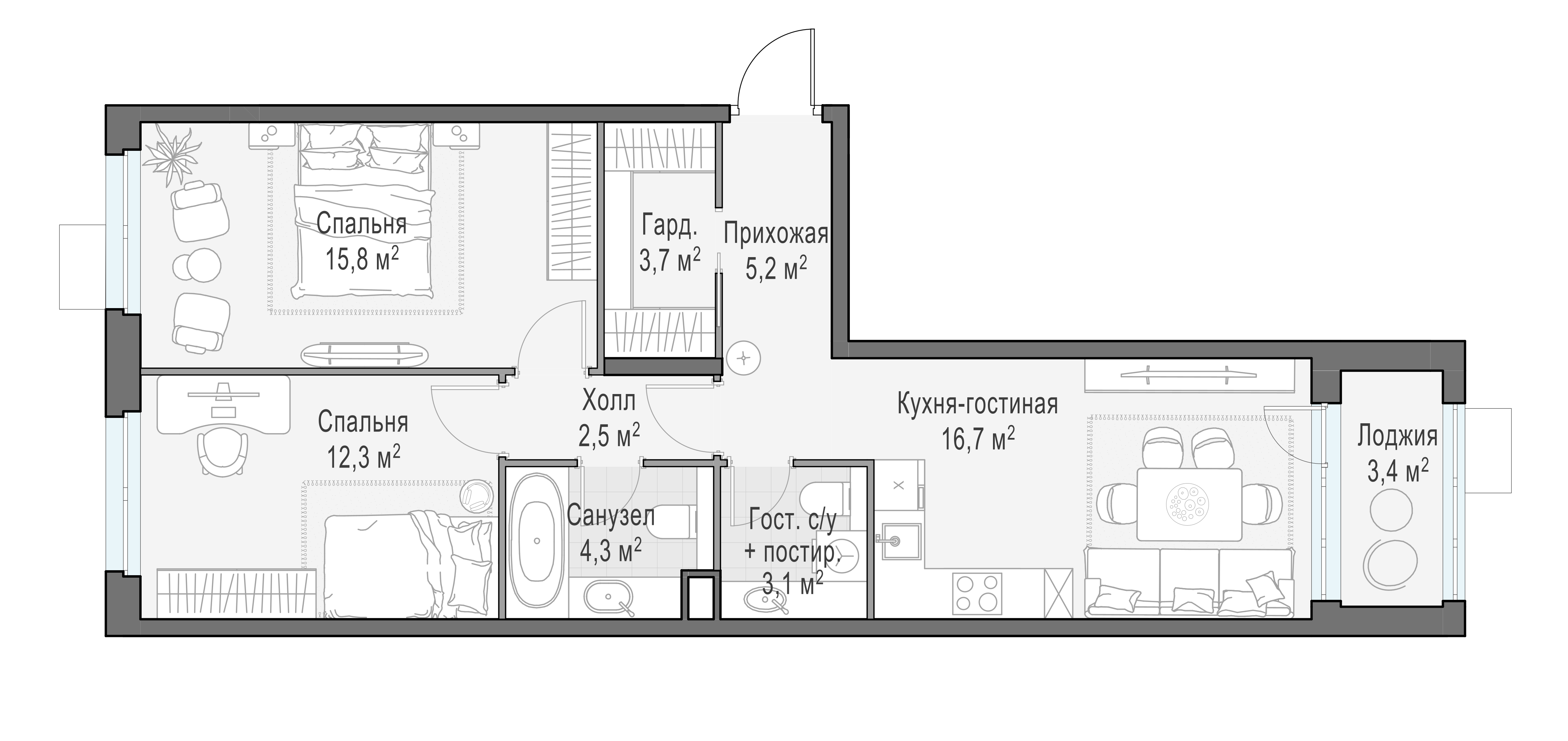 65.3 м²