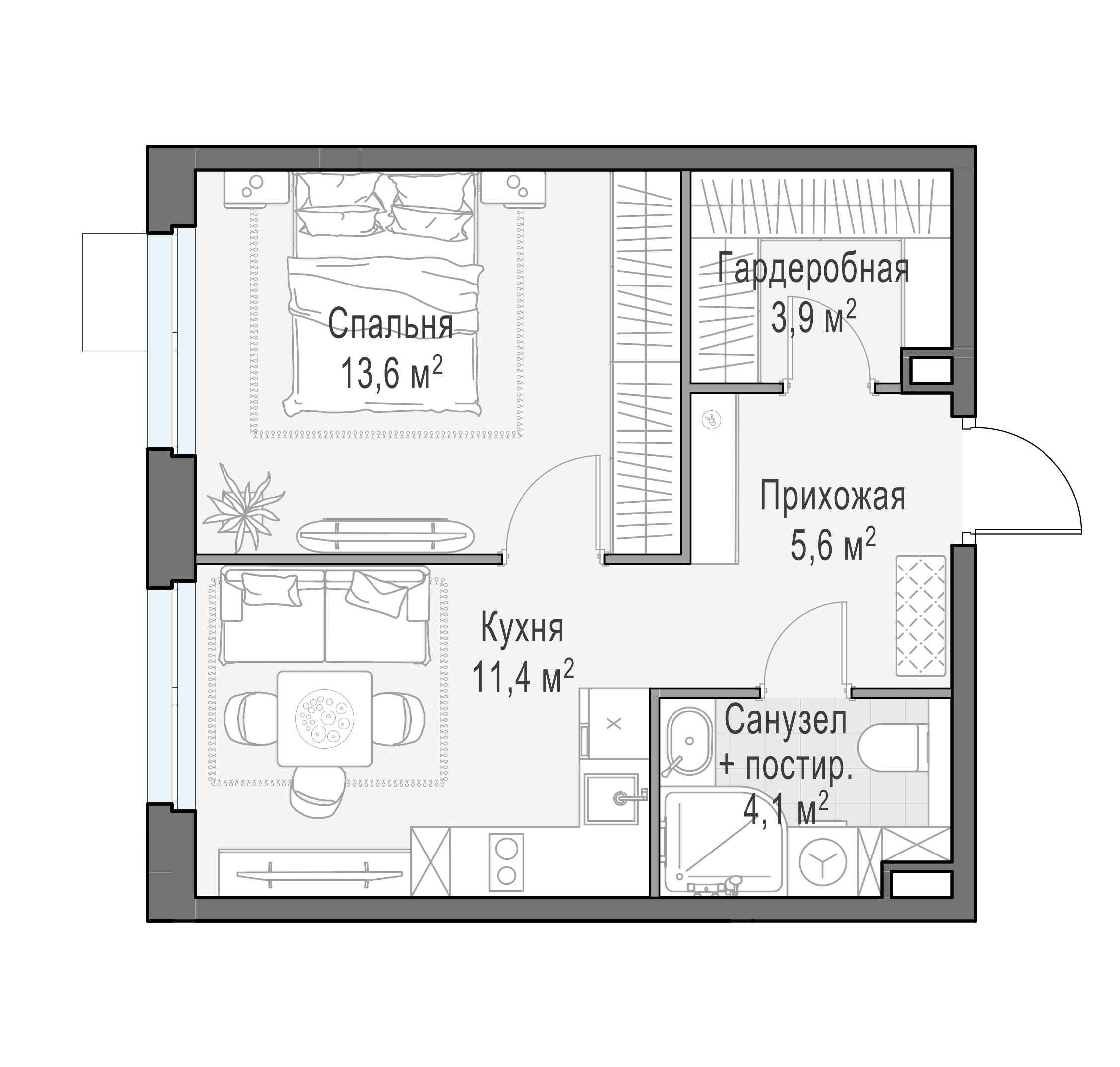 38.5 м²