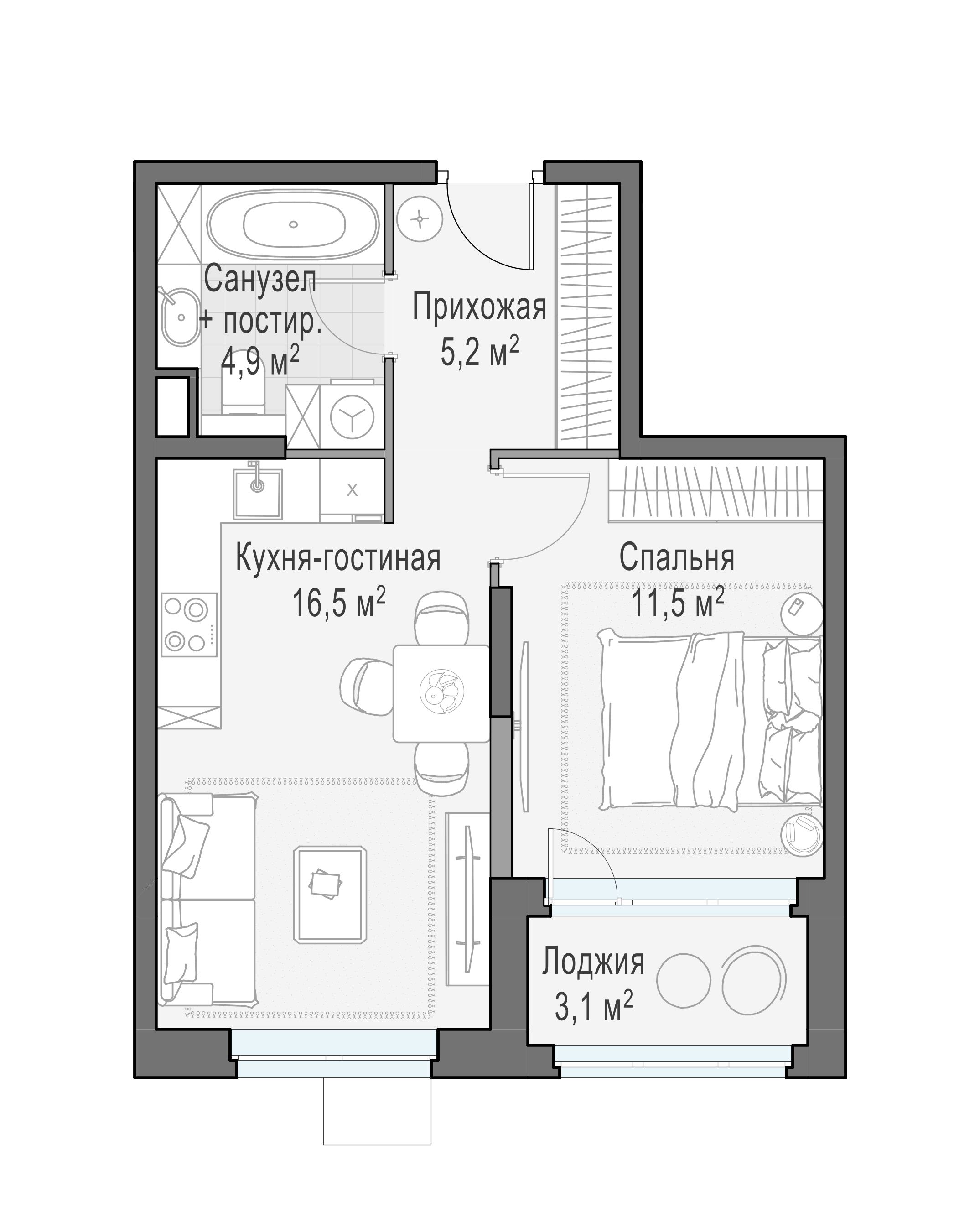39.4 м²