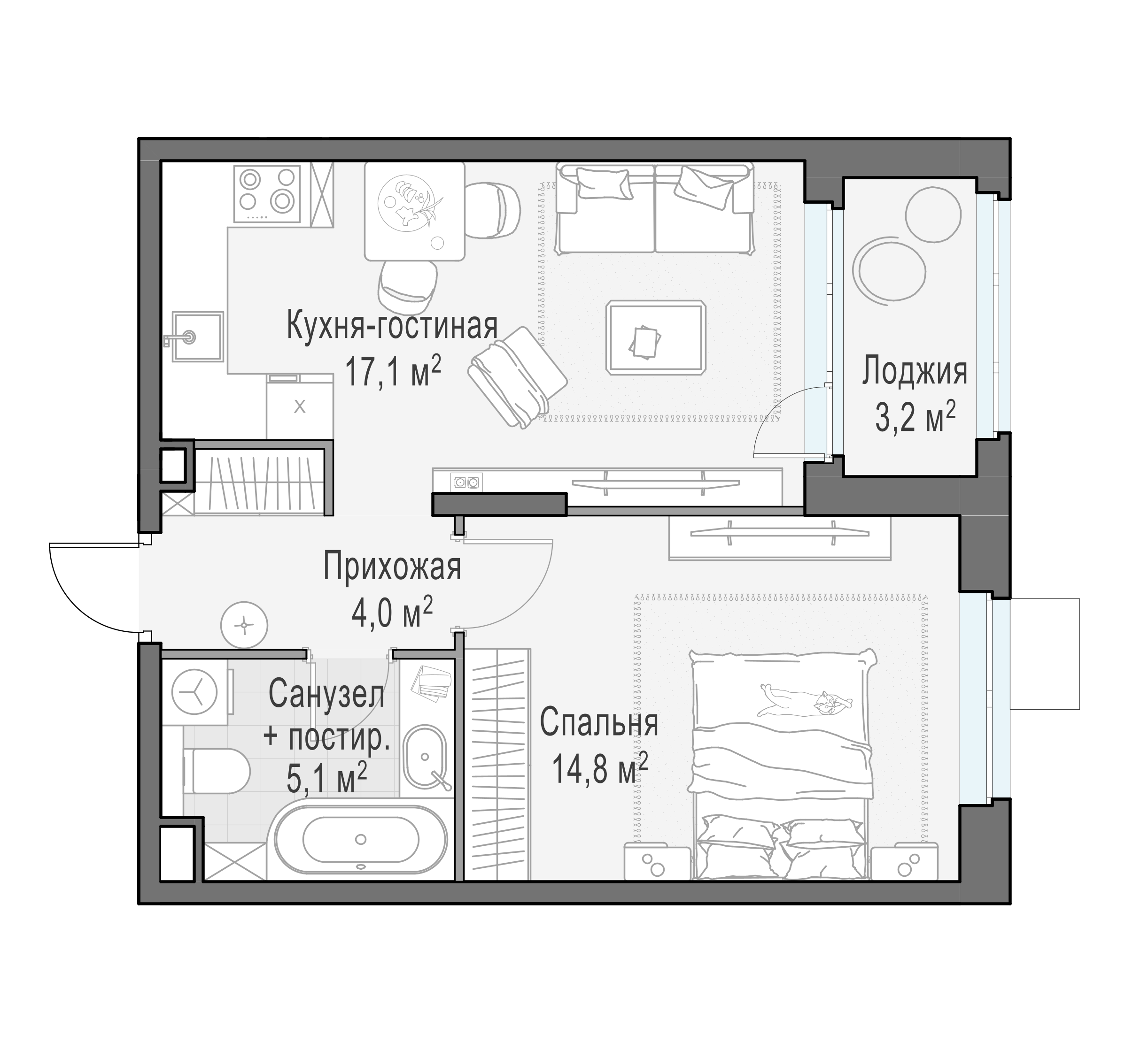 42.3 м²