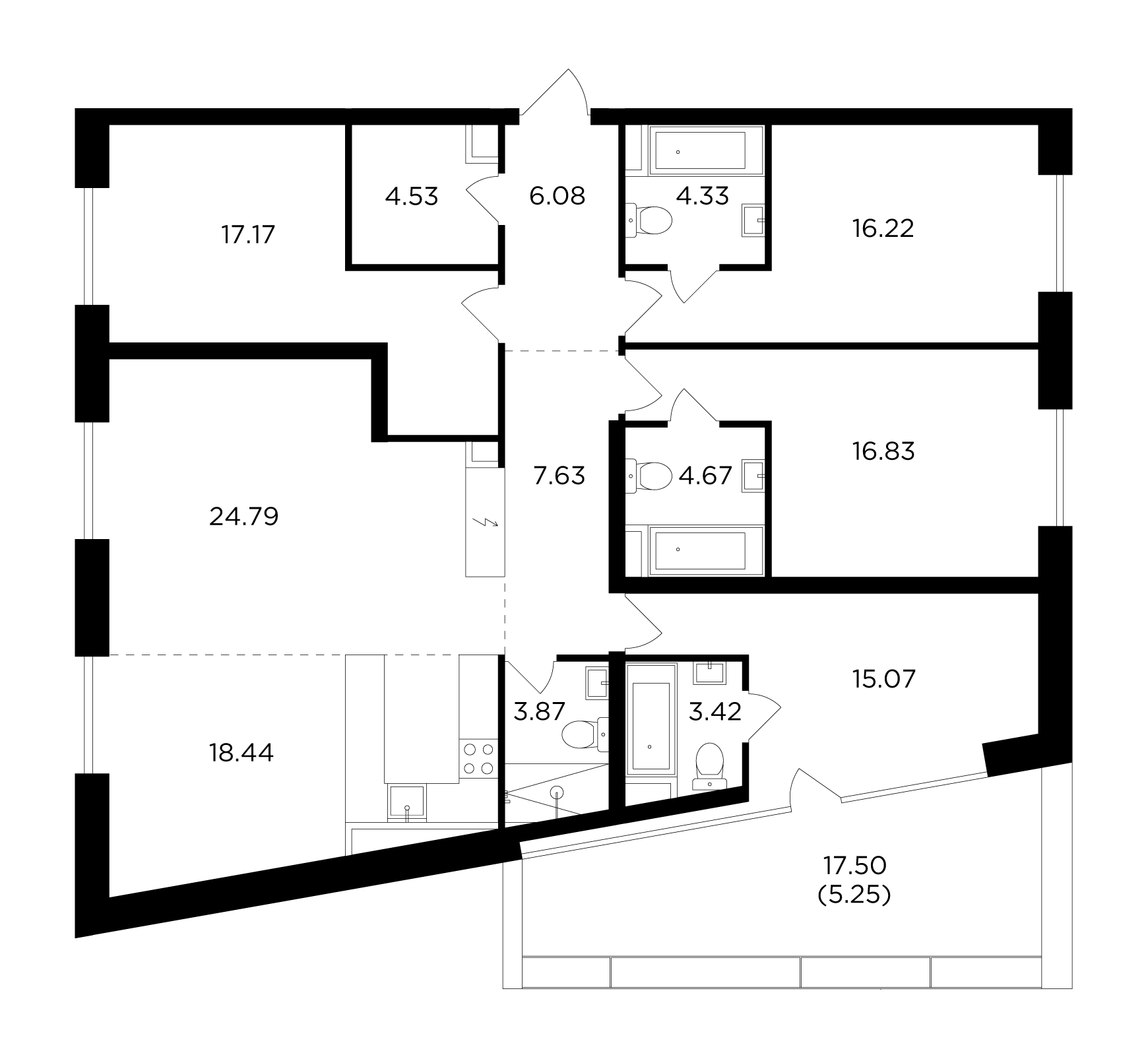 5-комнатная 148.3 м²