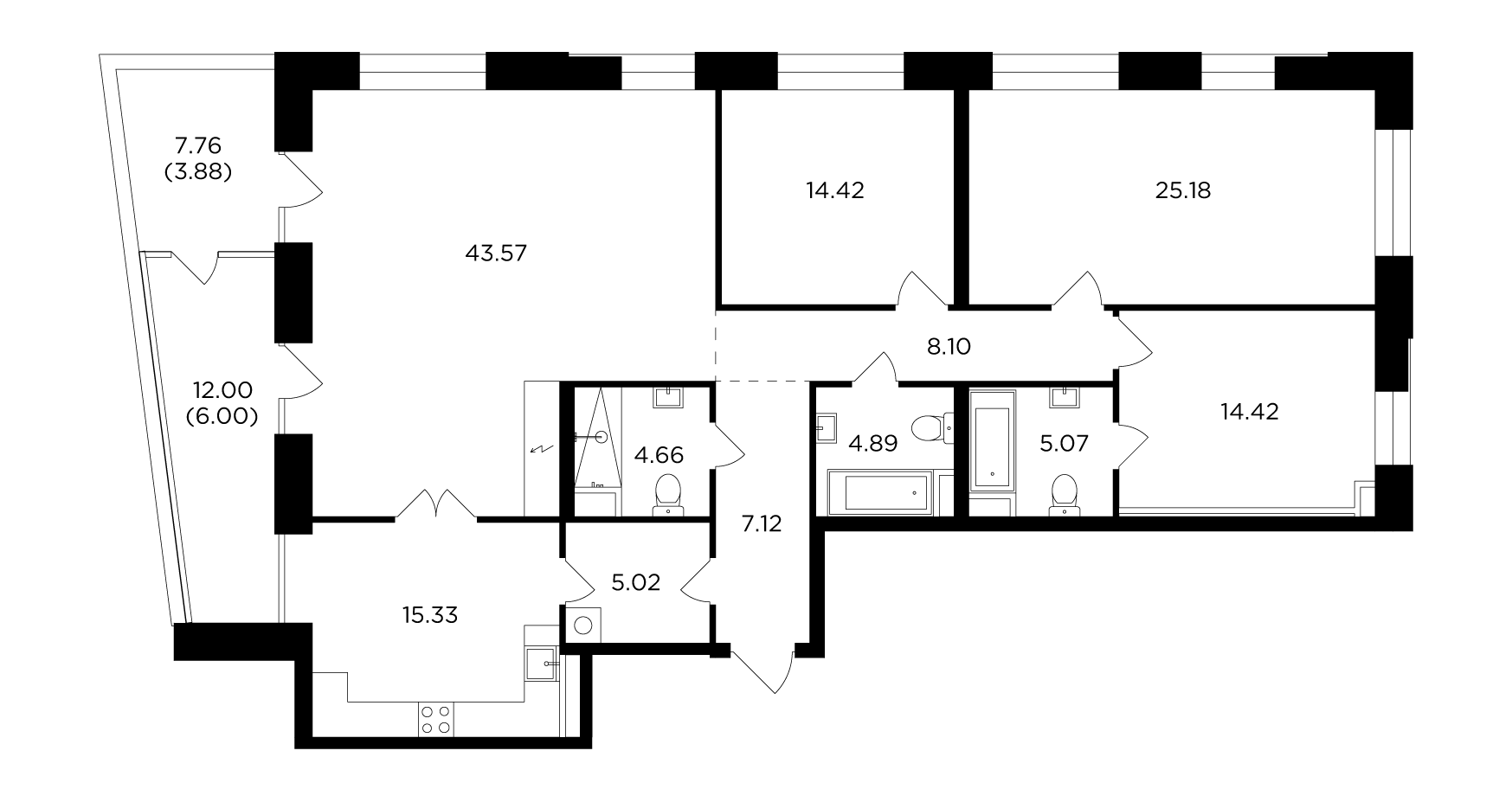4-комнатная 157.66 м²