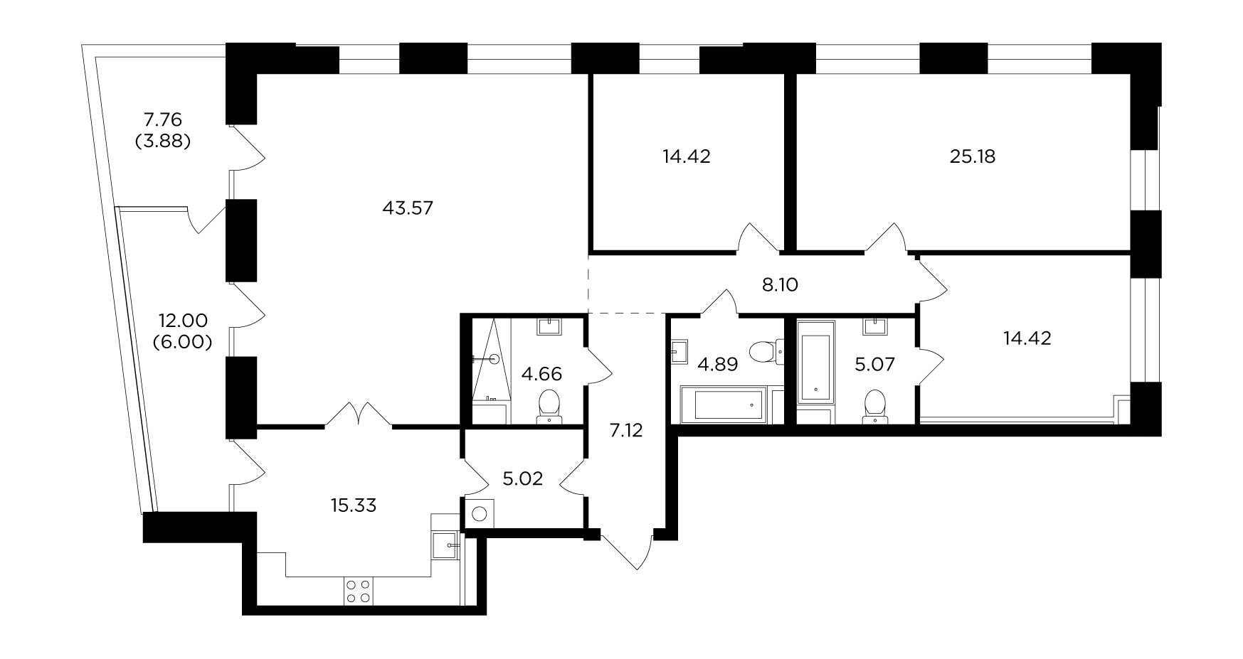 4-комнатная 157.66 м²