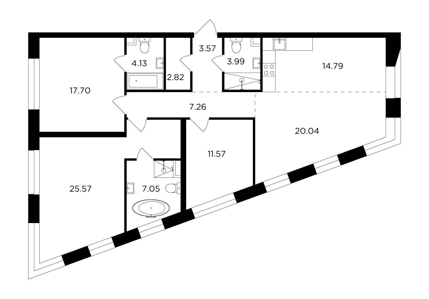 4-комнатная 118.49 м²