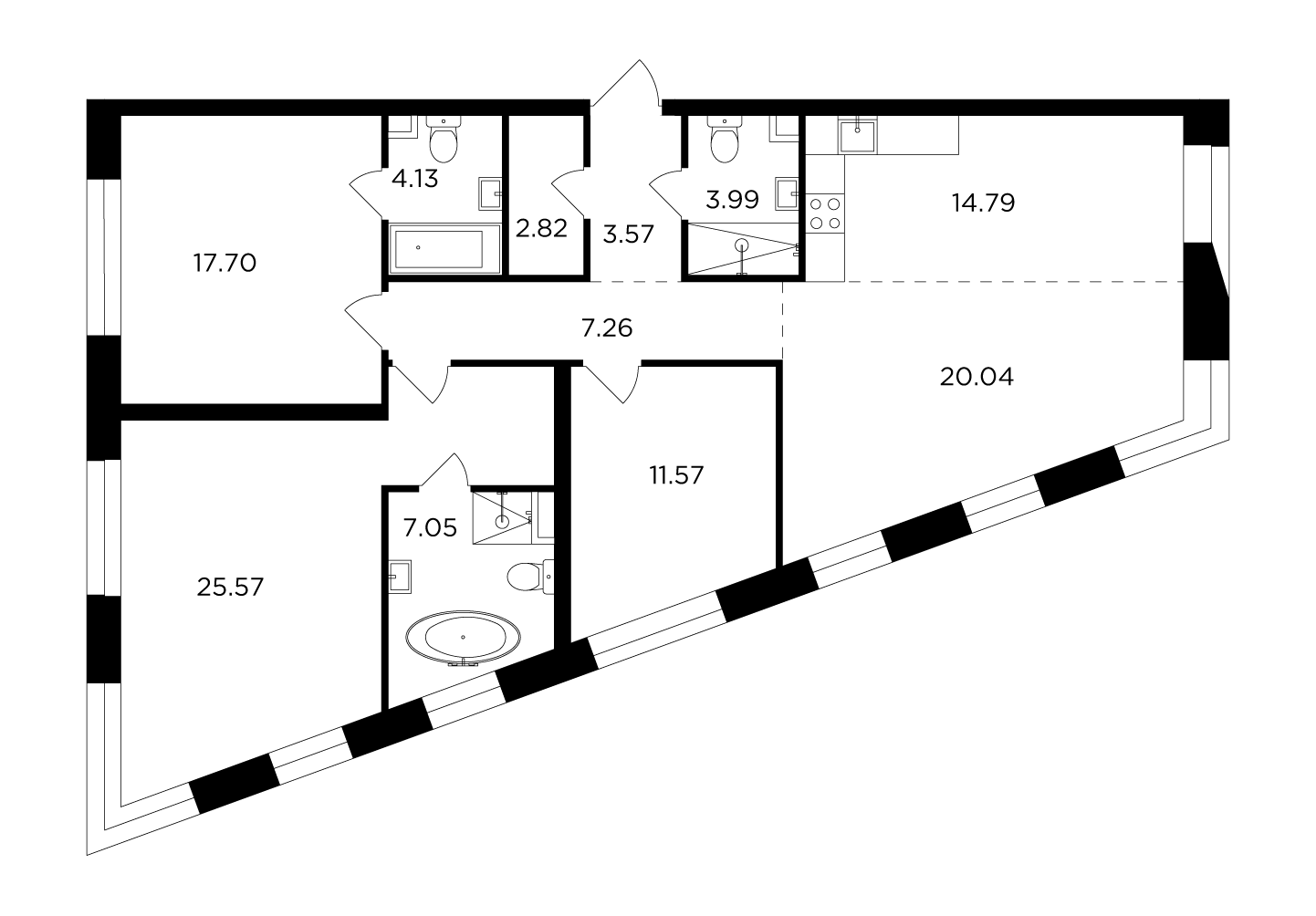 4-комнатная 118.49 м²