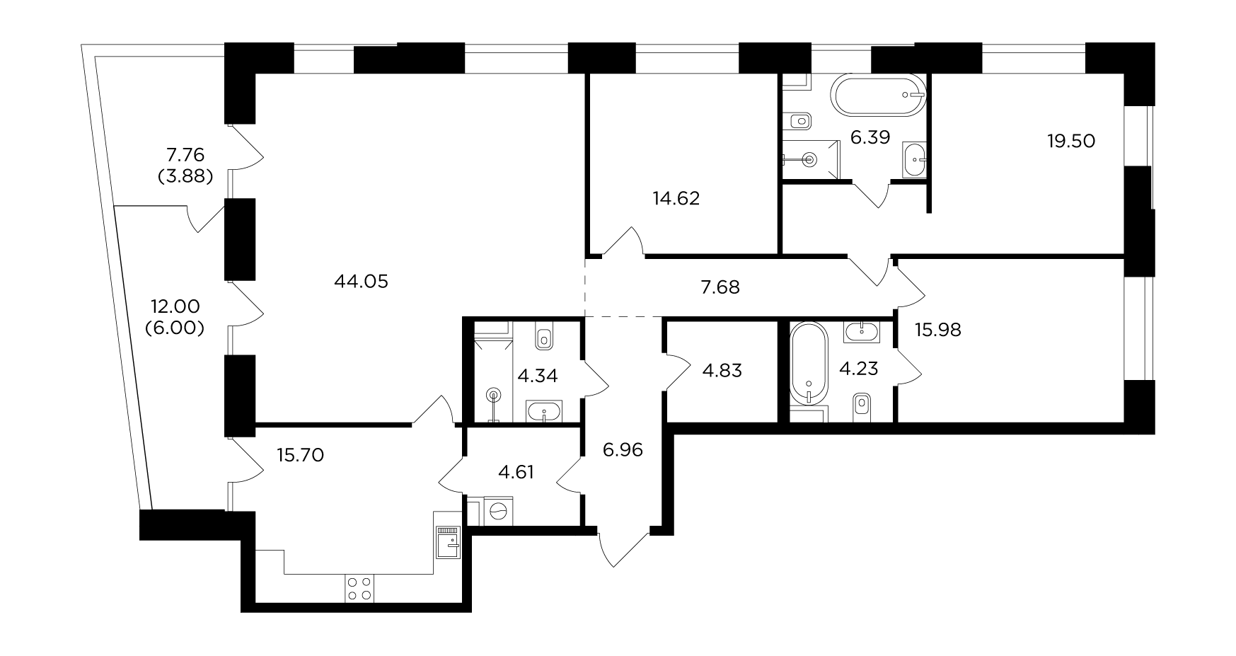4-комнатная 158.77 м²