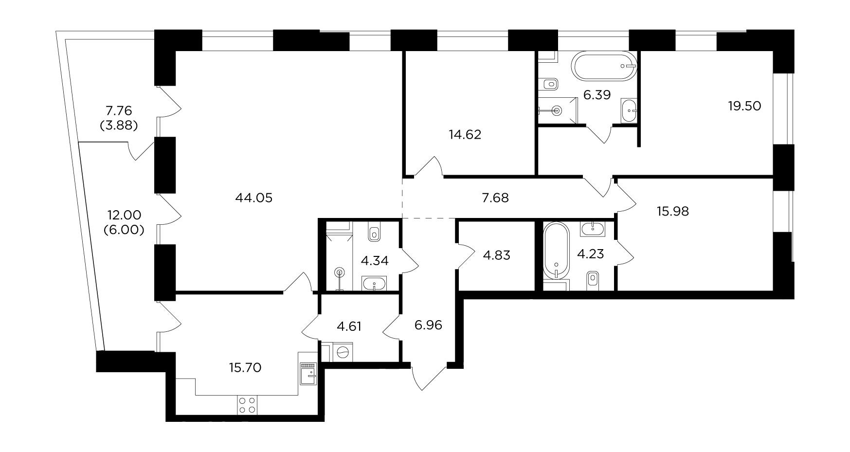4-комнатная 158.77 м²