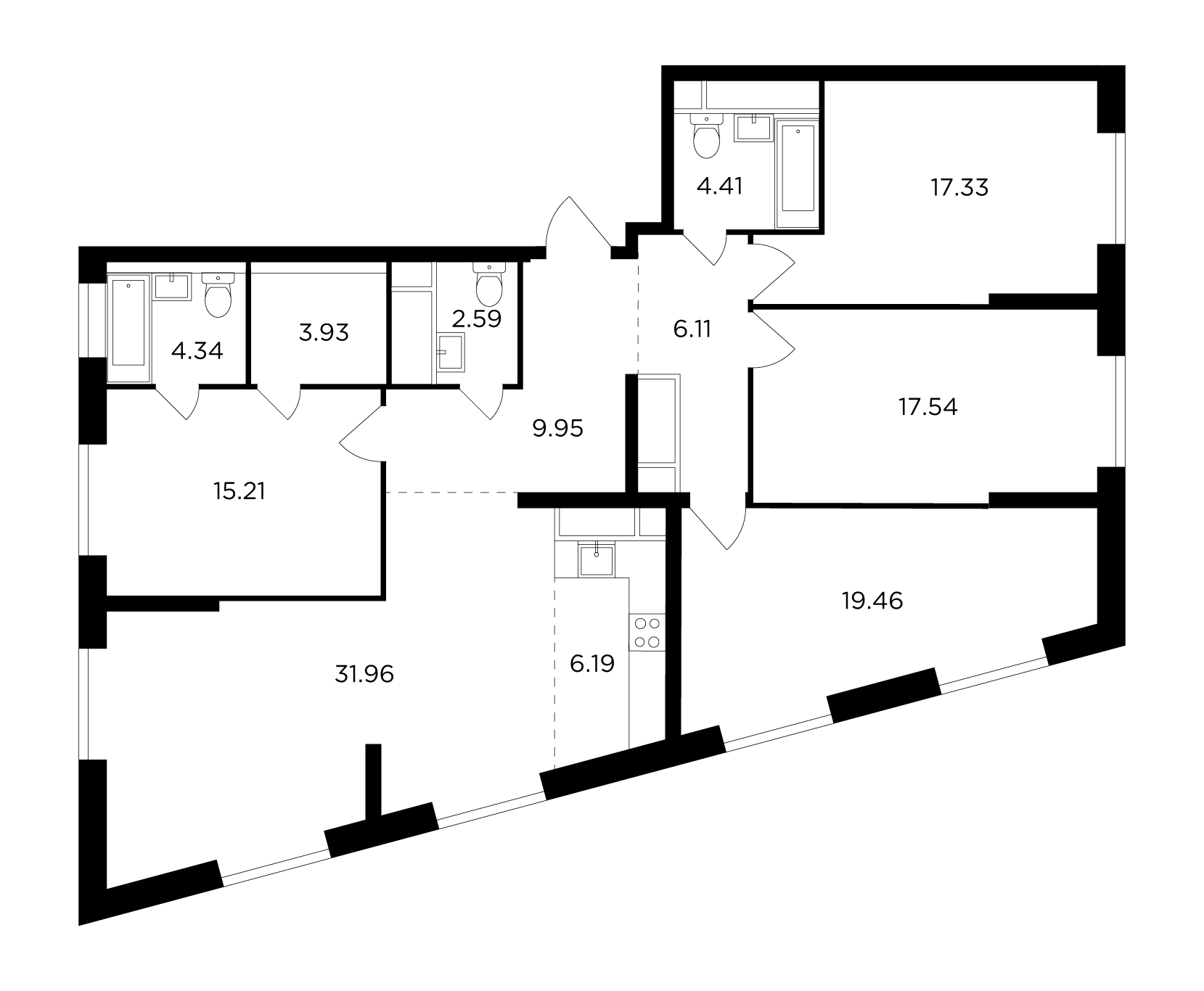 5-комнатная 136.4 м²