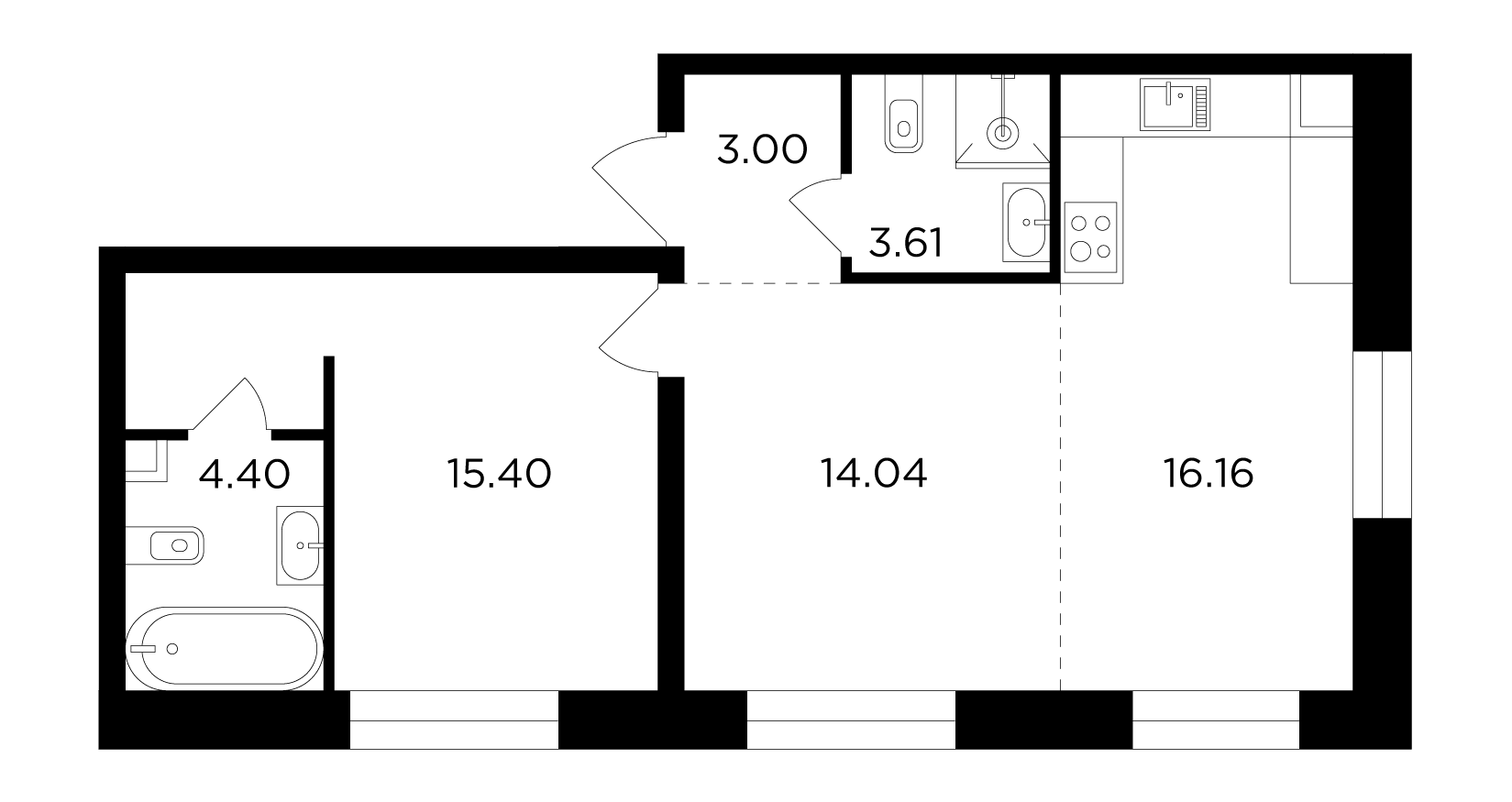 В <b>продаже</b> 2-комнатная <b>квартира</b> № 1290 площадью 56.61 м² стоимостью 27 945 7...