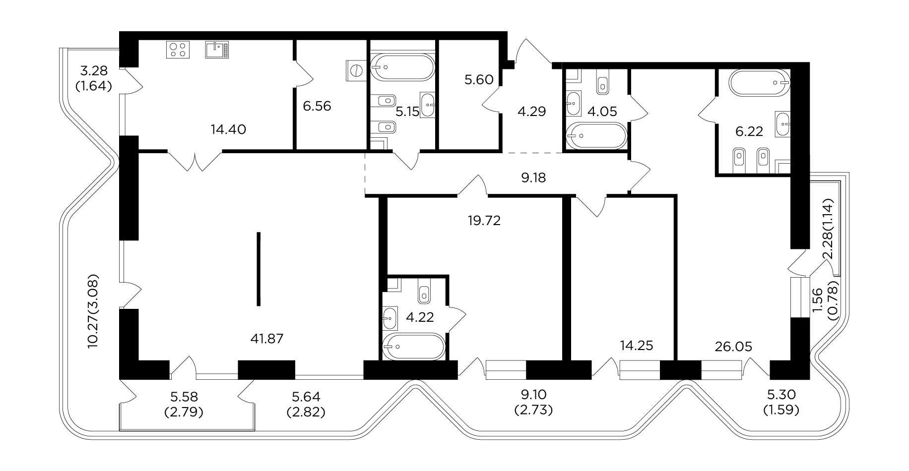 4-комнатная 178.13 м²